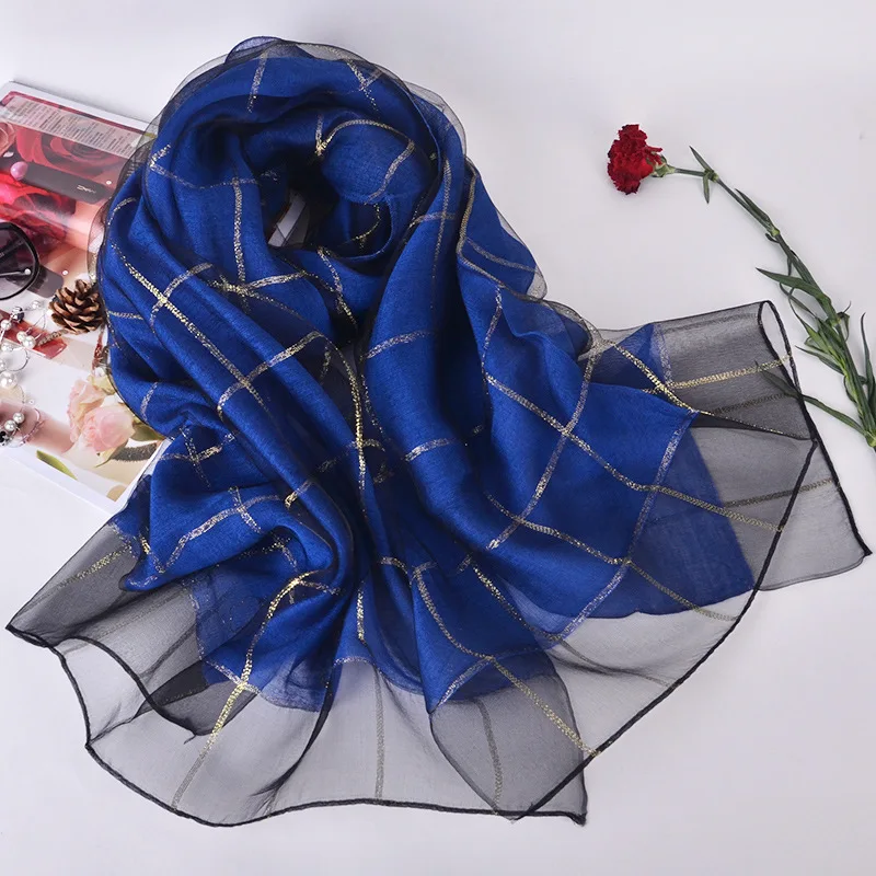 

Scarf For Women Print Hijab Scarfs Female Square Shawls and Wraps Scarves Black