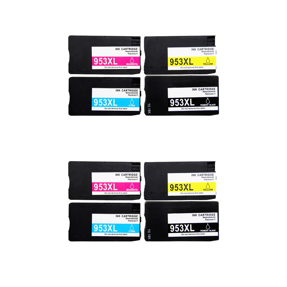 2SET 4PK совместимый чернильный картридж 953 953XL для hp pro 7740 8210 8218 8710 8715 8718 8719 8720 8725 8728 8730 8740 принтер для hp 953 - Цвет: 2SET