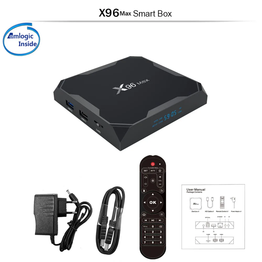 X96Max Smart tv BOX Android 8 1 Amlogic S905X2 LPDDR4 четырехъядерный процессор 4 ГБ 32 64 Гб 2 г и 5 ГГц Wifi BT
