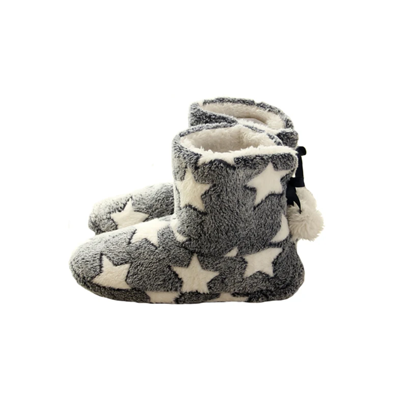 Тапочки хлопковые женские теплые домашние тапочки нескользящая обувь на толстой