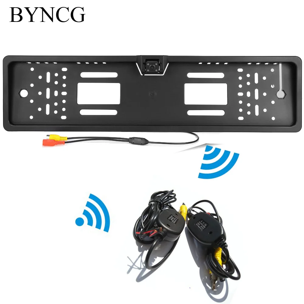 Беспроводная камера заднего вида европейская Автомобильная рамка для номерного
