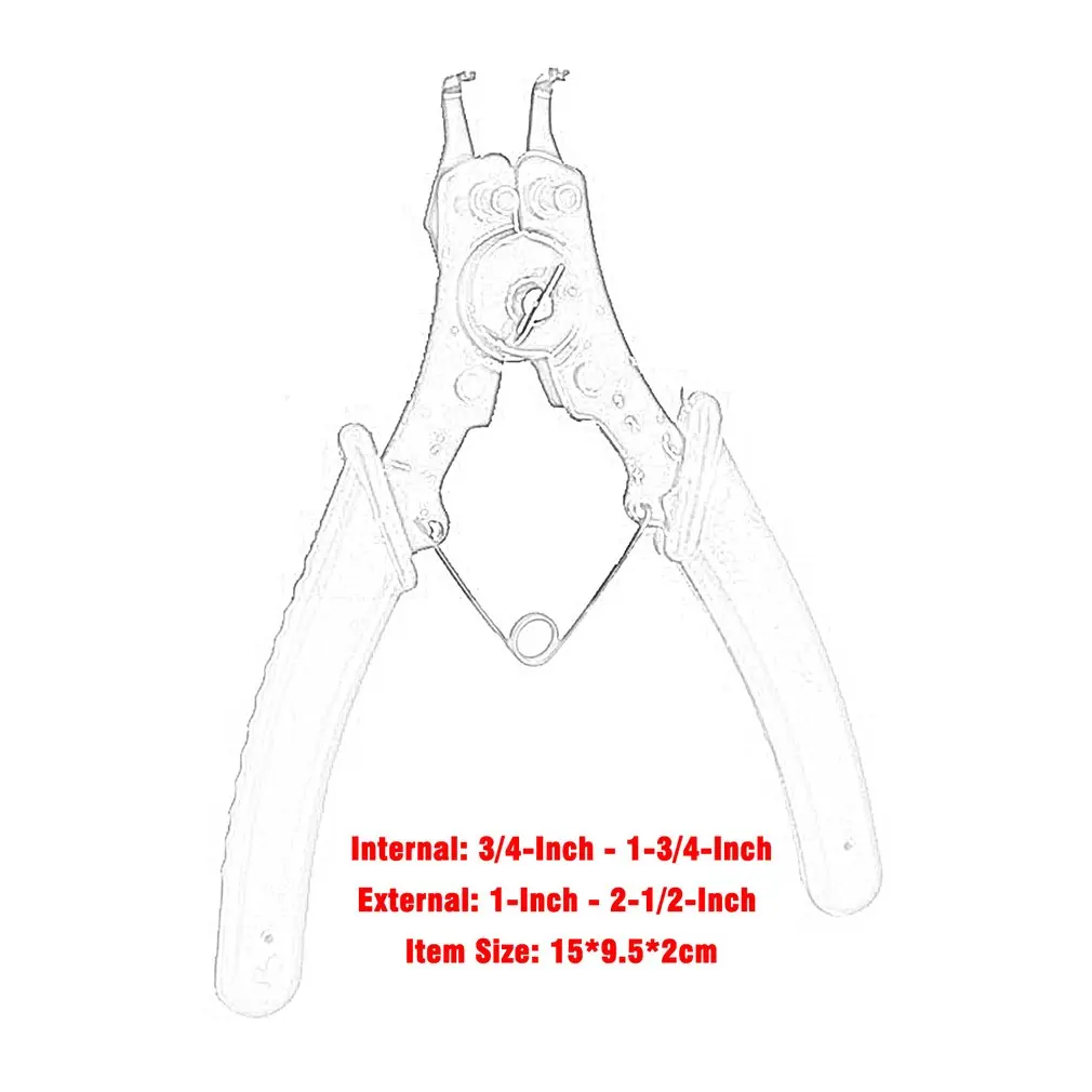 

Cimiva 4 IN 1 Snap Ring Pliers Multi Tools Multi Crimp Tool Internal External Ring Remover Retaining Circlip Pliers 0.35jcZQ4749