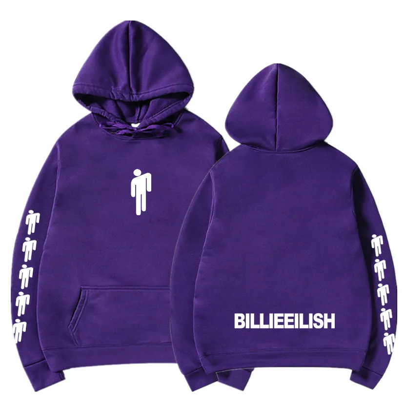 Новая горячая Billie Eilish Толстовка Мужская Черная хлопковая толстовка пара простая