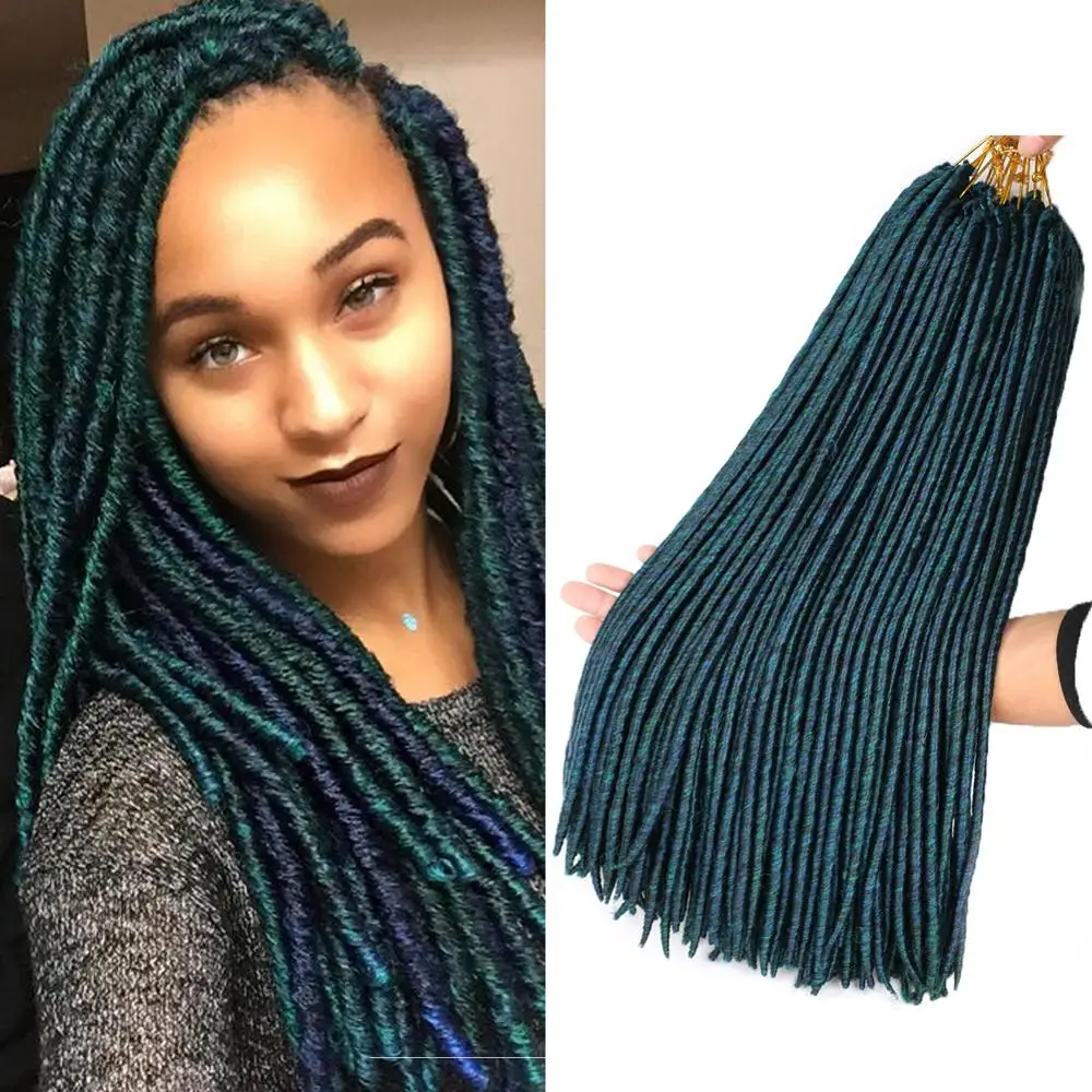 DAIRESS 18 &quotсмешанные цвета Зеленые искусственные локоны в стиле Crochet волосы дреды