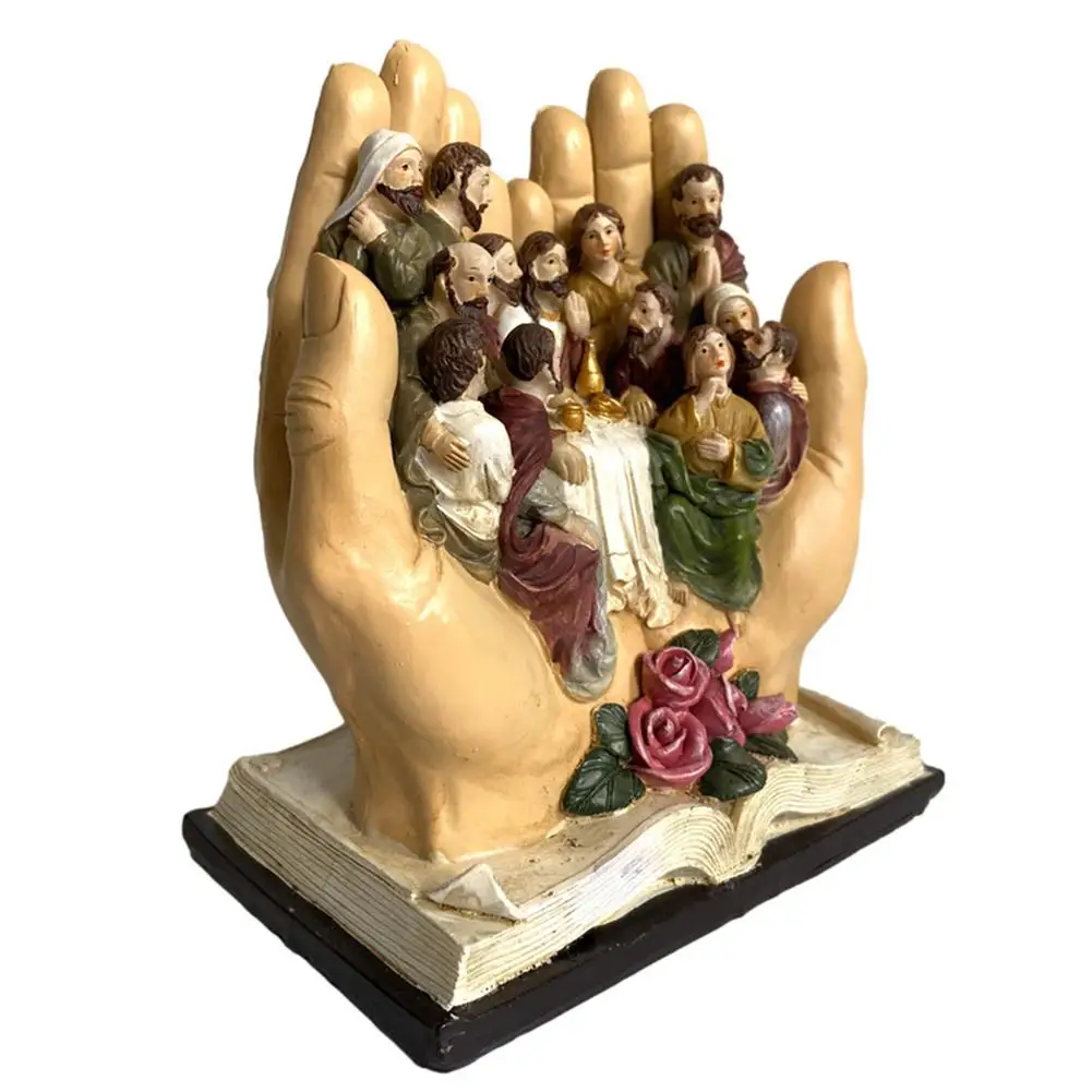 Estatua de resina para decoraci&oacute;n religiosa, ornamento de escritorio para el hogar, dormitorio, 3 colores-2