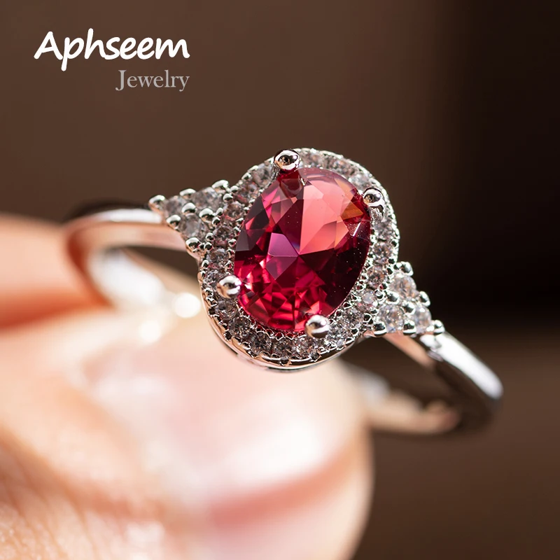 Новые Свадебные Кольца для женщин ААА Красный Циркон ручной работы женские