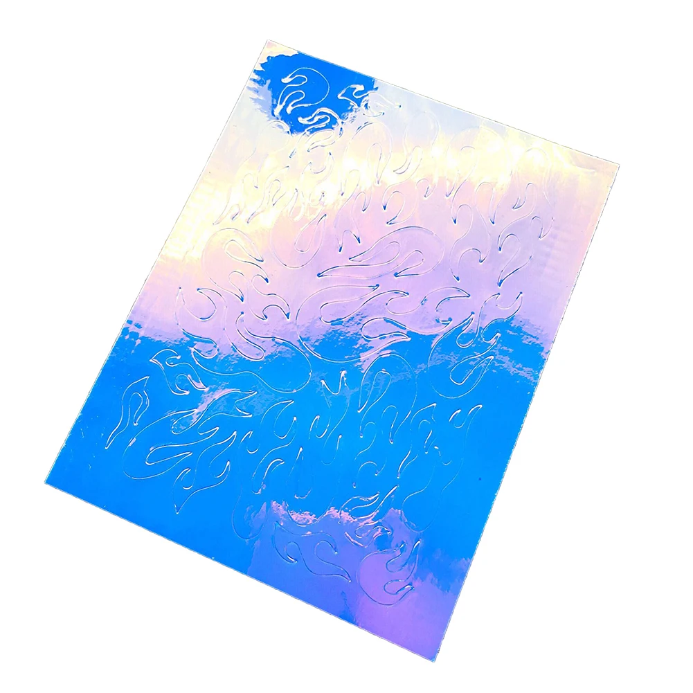 16 листов яркие цвета Набор стикеров для нейл арта огненное пламя полые наклейки s