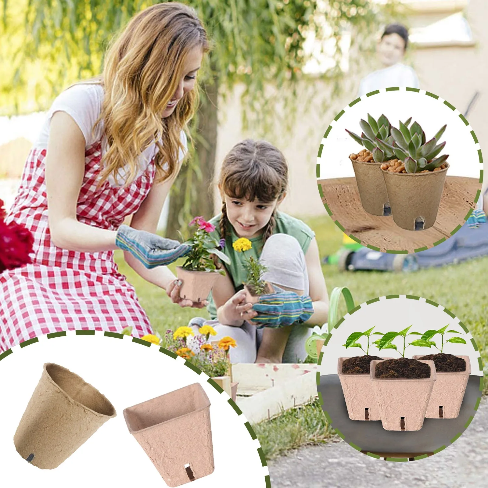 

Садовый горшок для рассады, формованный цветочный горшок из экологической целлюлозы, 100 шт., горшок для сада на балконе, домашний декор, цвет...