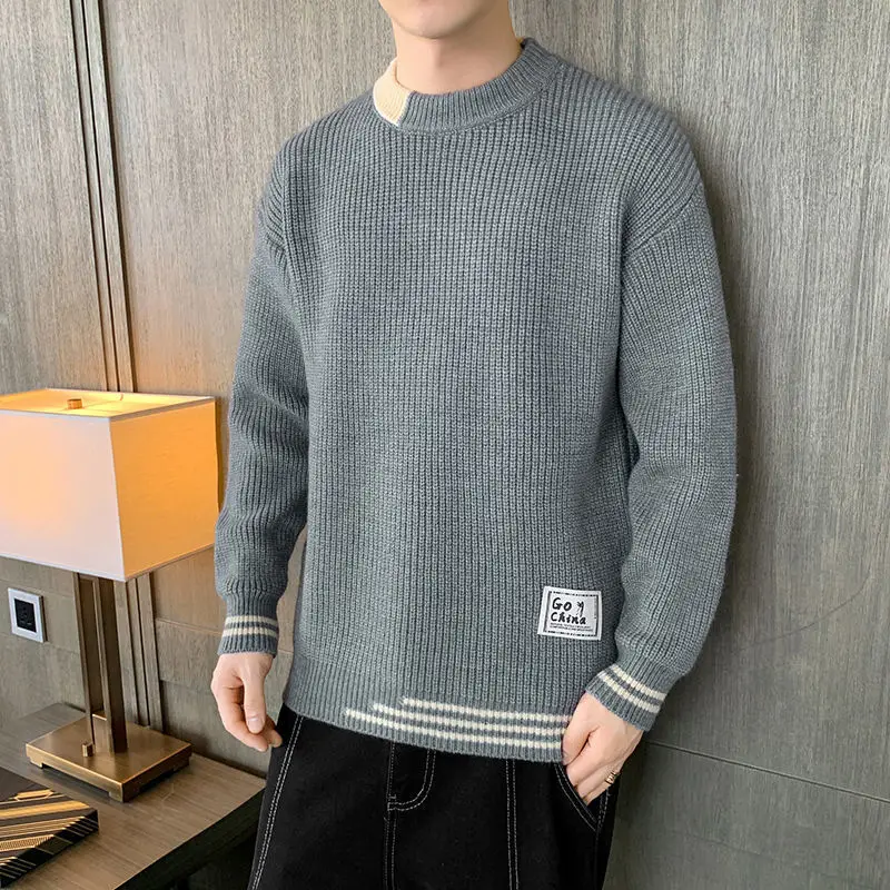 

E-BAIHUI Sweater Oversize Casual High Street Loose Knitted Pullover Chic Jumper Winter Clothes Warm Knitwear Fashion Streetwear