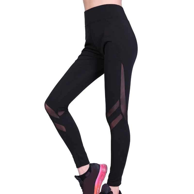 

New Arrival High Waist Yoga Pants Mesh Tummy Control Stretch Trousers Workout Running Yoga Leggings