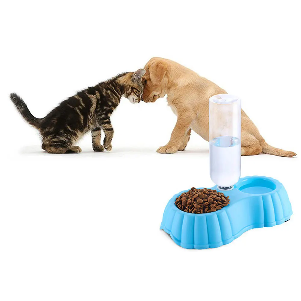 1 набор PP пластиковые собаки кошки двойной кормушка автоматический диспенсер для