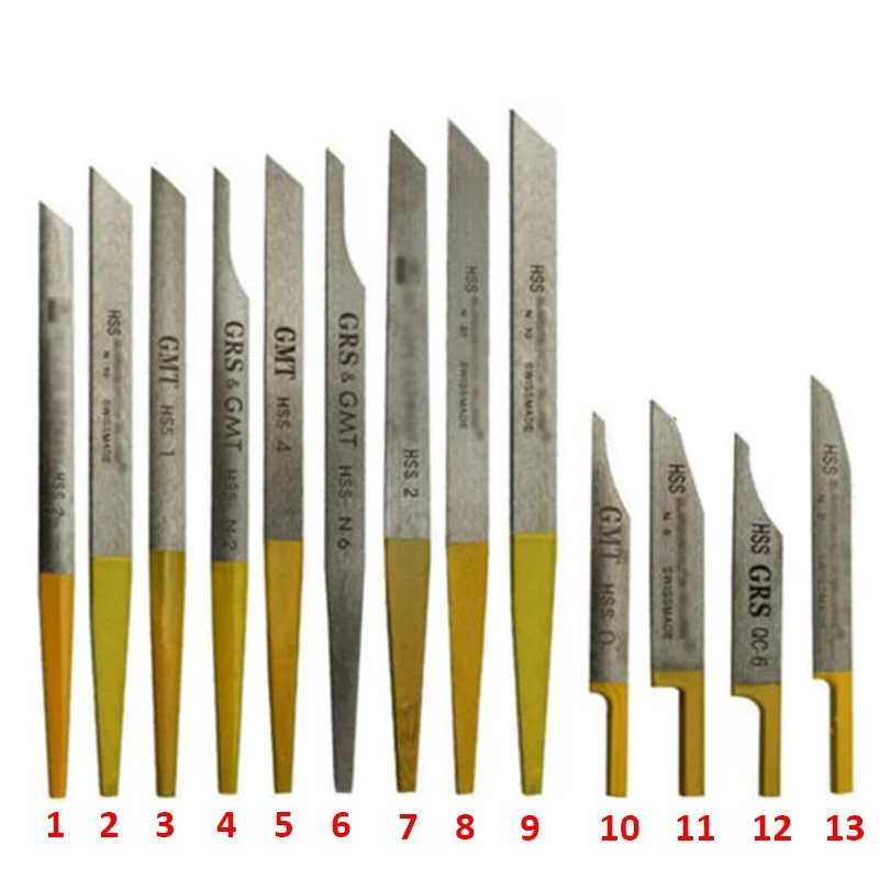 

13Pcs/set Engraving Cut Bits Jewelry Tool for Pneumatic Tool Parts Impact Engraving Machine Tool Saw Blade