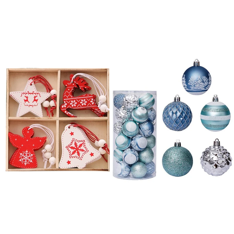 

Горячая Распродажа, Искусственная елка 60 мм, Искусственная елка и 12 деревянных подвесок, ангел, снежинка, Искусственная елка, пятиконечный з...