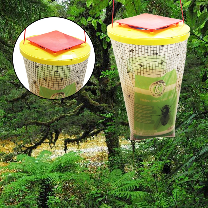1PCS Pest Control Reusable Hanging Fly Catcher Killer Flies Flytrap Zapper Cage Net Trap Garden Home Traps Bag | Дом и сад
