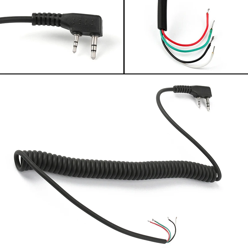 

2 Pin 4 Wire Speaker Mic Cable Line For Kenwood North Peak Quansheng Lingtong