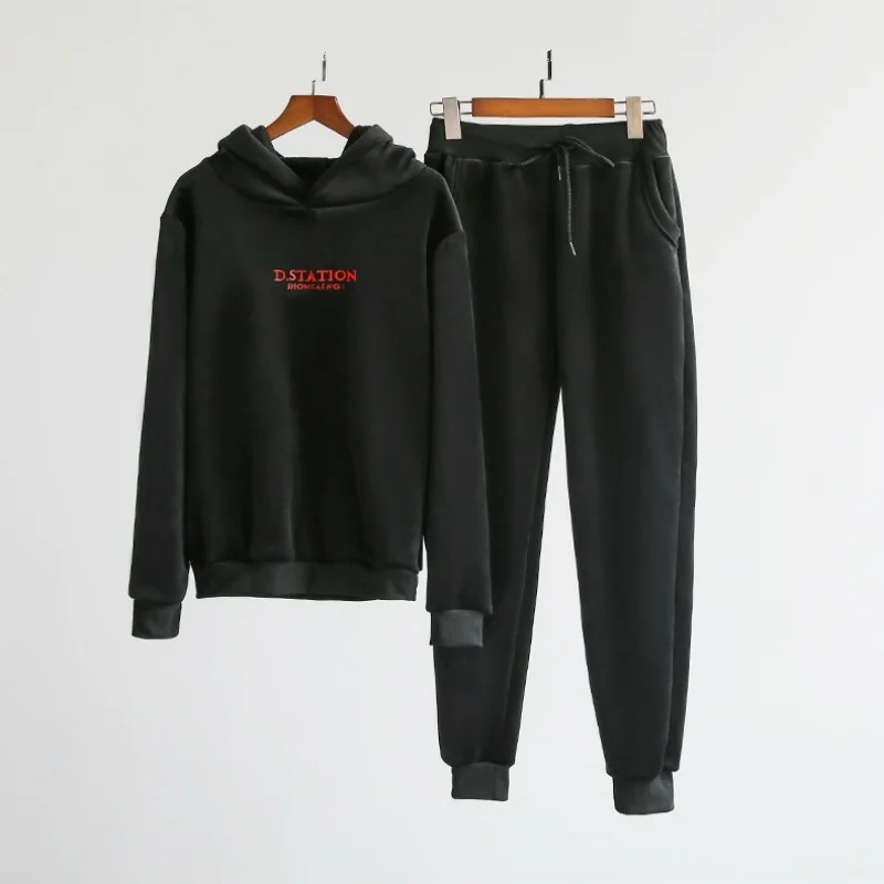 

Autumn Winter Woman Clothes 2 Piece Sets Women Velvet Thicken Hoodies Sweatshirt+Pant Womens Outfits Casual Sports Two Piece Set
