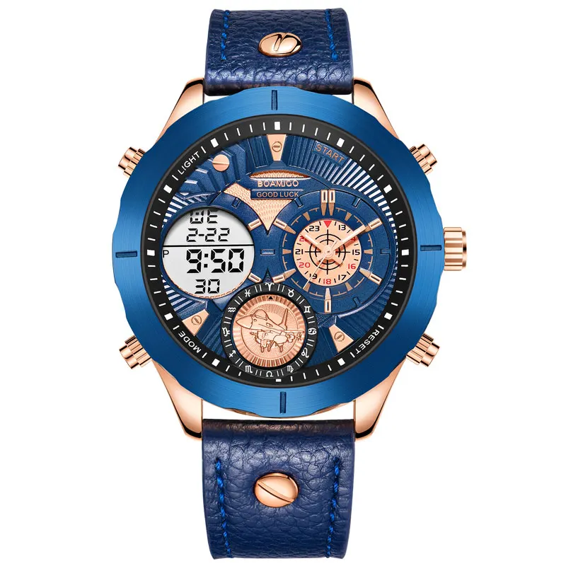 Часы мужские кварцевые в стиле милитари с кожаным ремешком|Кварцевые часы| |