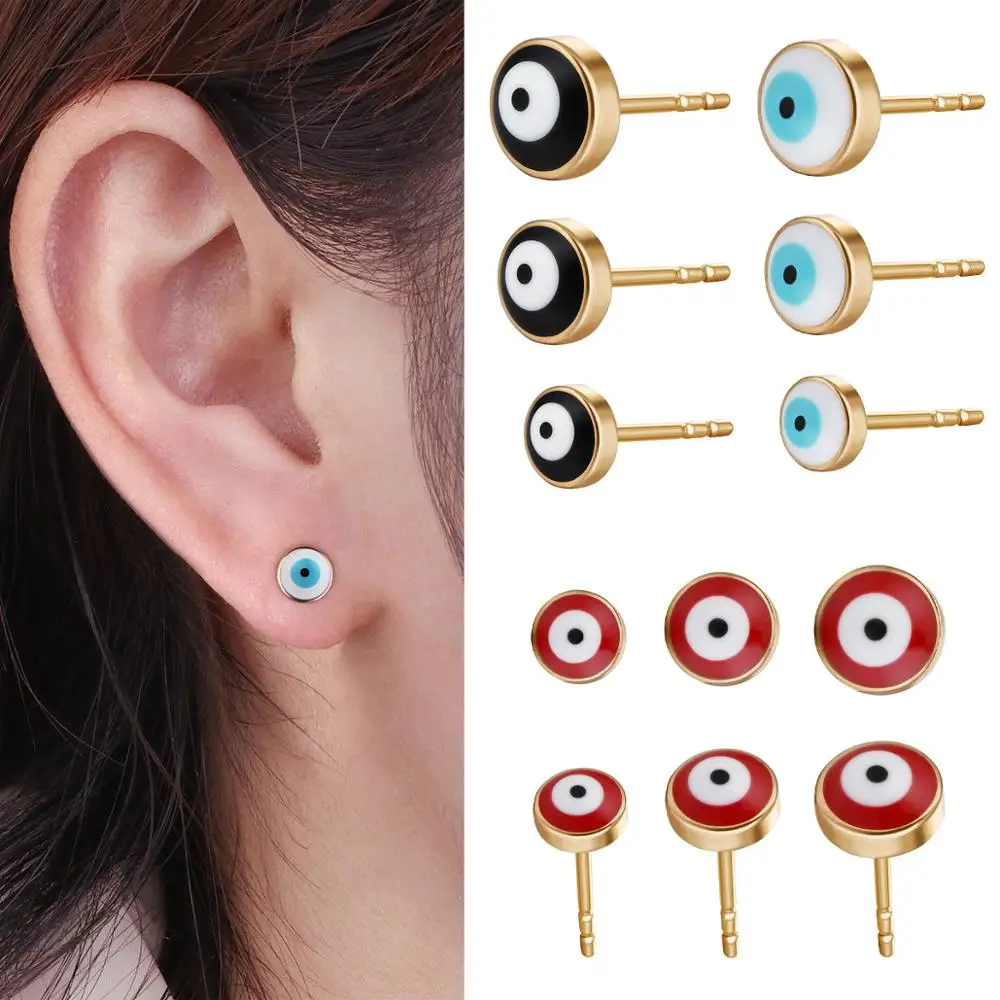 Женские серьги гвоздики круглый зловещий Eyes женские маленькие геометрические