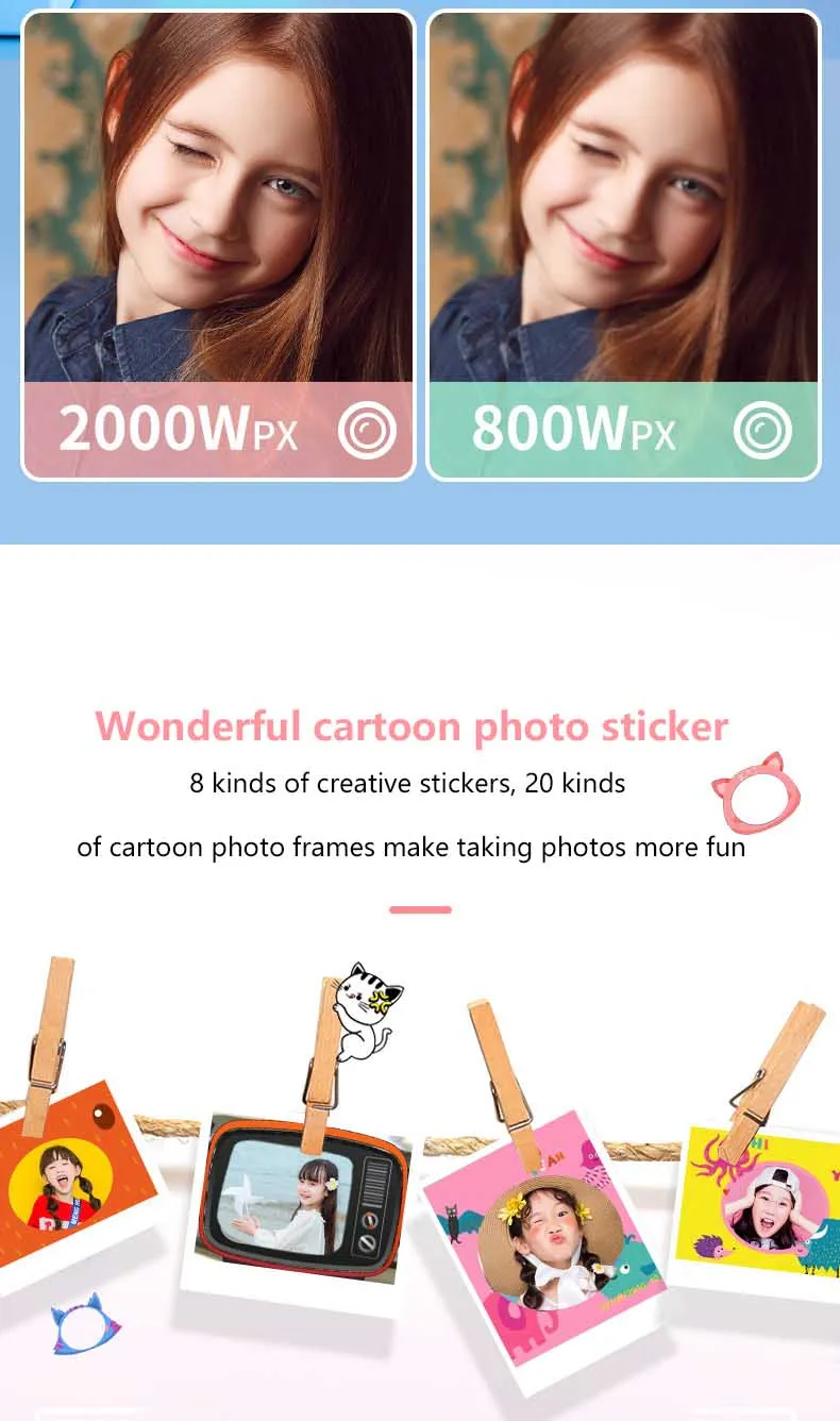 

Mini Kids Camera Children's Digital Camera IPS Screen HD 1080P 20 Megapixel Dual Camera Children Digital Photo Camera Toys