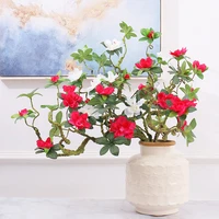 110cm long artificial flowers branch high quality fake red azalea flower vase home wedding table decoration flowers bouquet