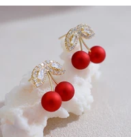 xiyanike lovely red cherry cherries online celebrity earrings temperament korea super fairy fruit earrings