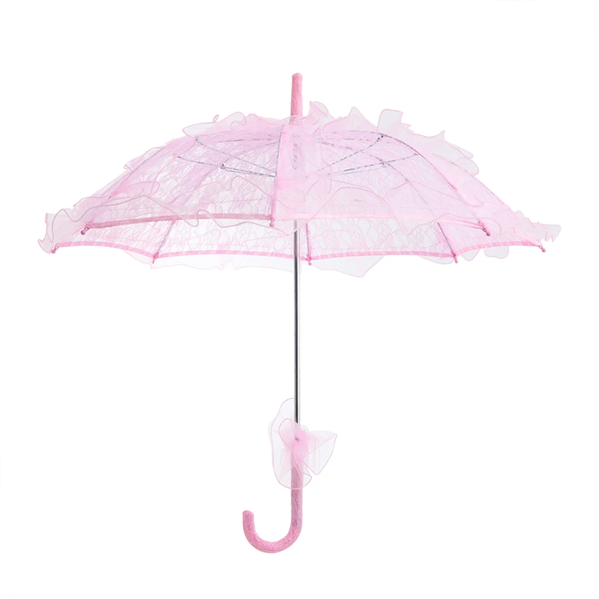 Pink 56 x 58 Стильный западный стиль зонтик кружева Флер Зонтик Украшение Свадебная невеста зонтик - Цвет: Pink 56 x 58