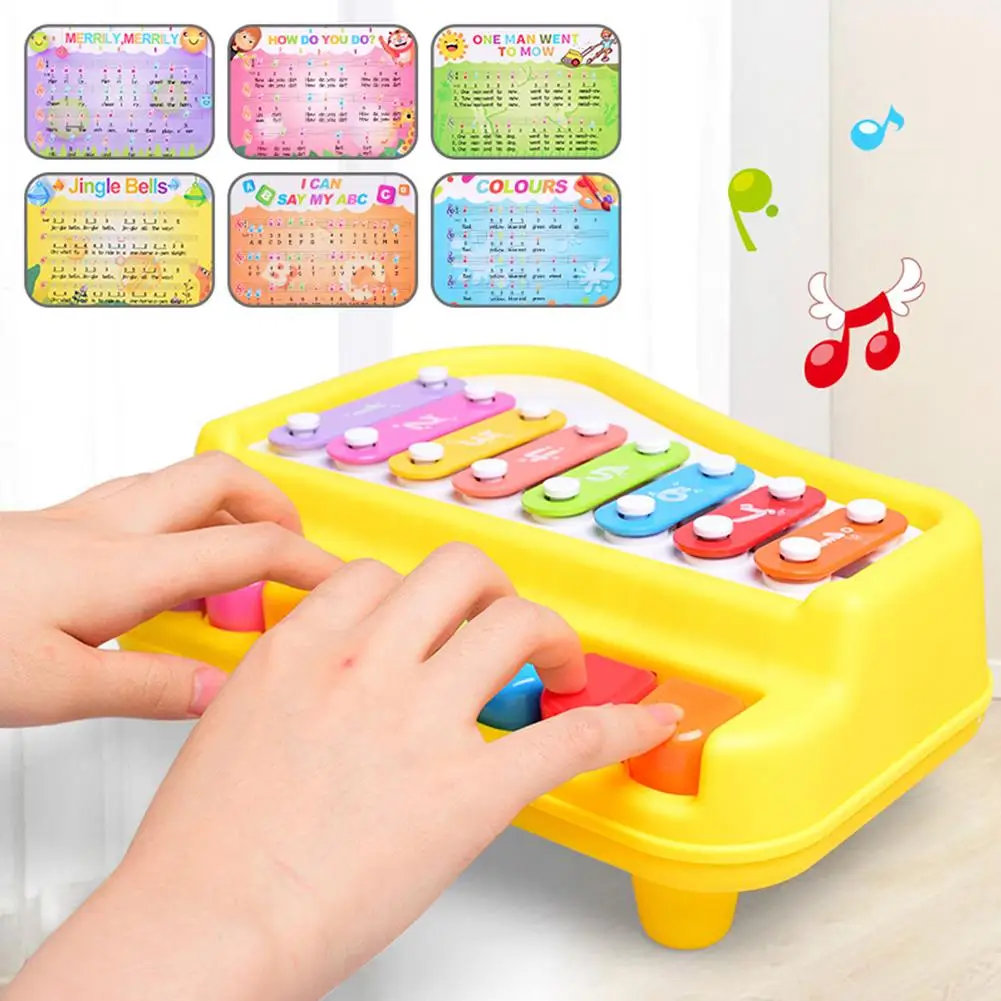 2 in 1 Piano Xylophone Musical Instrument with Music Cards Mallets Educational Kids Toy children Toy Musical Instrument toys 1