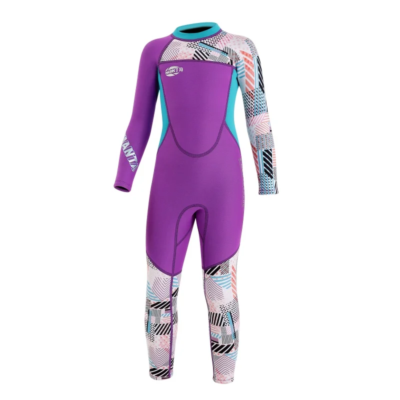 

Kids Diving Suit 2.5MM Neoprene Wetsuit Children Boys Girls Keep Warm One-Piece Long Sleeves UV Protection Swimwear