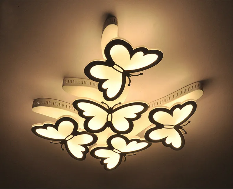 New butterfly led ceiling lamp modern simple bedroom lamp creative personalized living room lamp