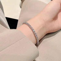 women s925 sterling silver bracelet 3 5mm round horn design hip hop high carbon diamond bracelet for men sparkling fine jewelry