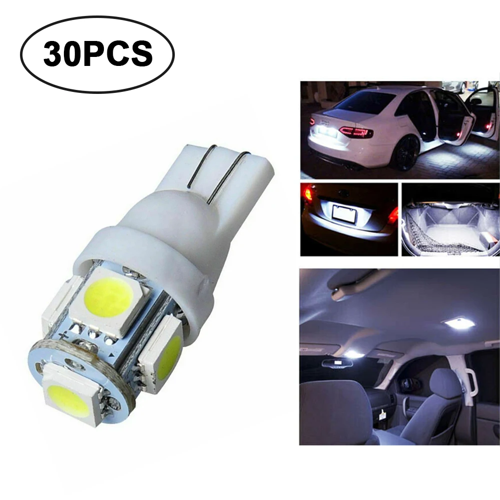 

3pcs/30pcs Car T10 Lights White LED 5050 5smd Wedge Light Bulb T10 / T15/ 194/168/158/12256/12961/2821/825/W5W Car Lights