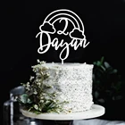 Украшение для торта акриловое, Радужное, персонализированное, с именем и возрастом на заказ