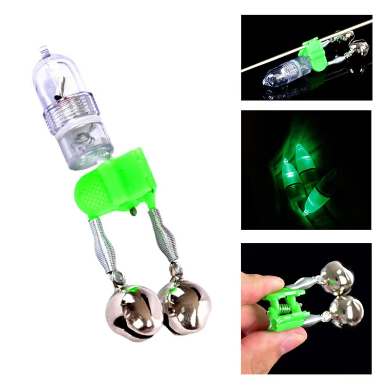 

LED Fishing Rod Bite Alarm Bells Ring Fishing Lures Accessory Red Light Alerter Outdoor Fish Tools Fishermen Fishing Bait Alarm