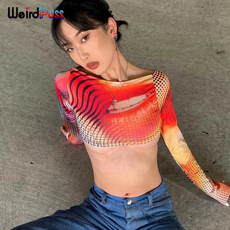 Женский топ с длинным рукавом и открытой спиной в хипстерском стиле | Женская