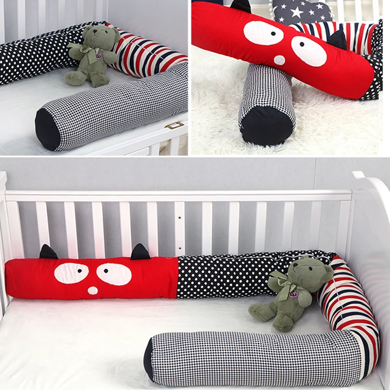 2 м детский бампер кровать мультфильм красный узор забор Подушка для