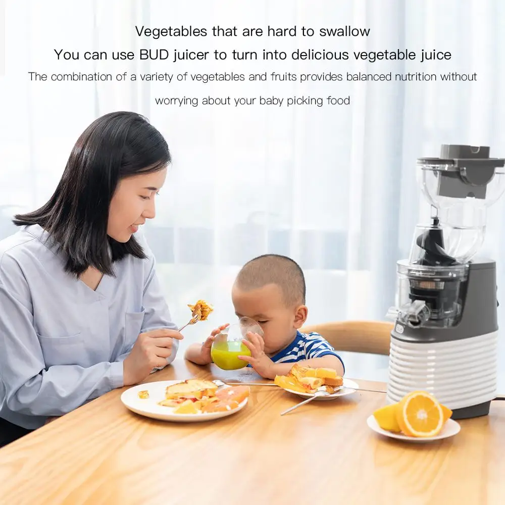 

New Youpin BUD Electric Juicer Large Caliber Fruit Separation Pomace Blender Machine Mixer Vegetables Food Processor