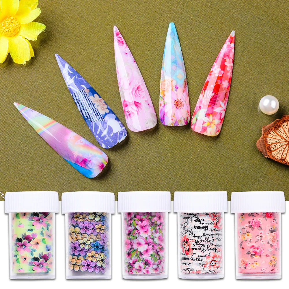 

1 Box Butterfly Gold Fall Leaves Nail Foils Flower Maple Leaf Design Transfer Sticker Nail Art DIY Decorations Tools Accessories