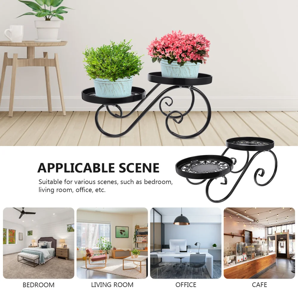

1Pc Creative Plant Stand Flower Pot Stool Iron Floor Type Stool Home Decoration