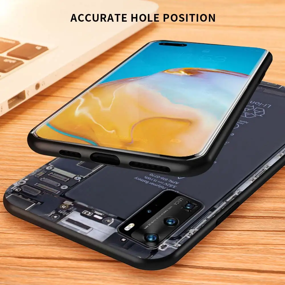 

Camera Battery Calculator Black TPU Case For Huawei P30 P40 Lite E P20 Pro P10 P Smart Z 2019 Tampa Silicone Phone Capas Sac
