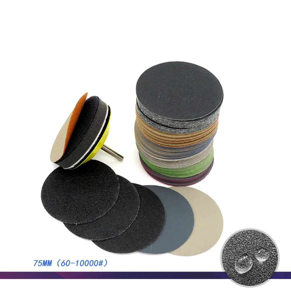 5/10/20/50/100pcs 75mm Wet and Dry Sanding Discs Grit 60-10000 3&quot Hook &amp Loop Polishing Sandpaper | Инструменты