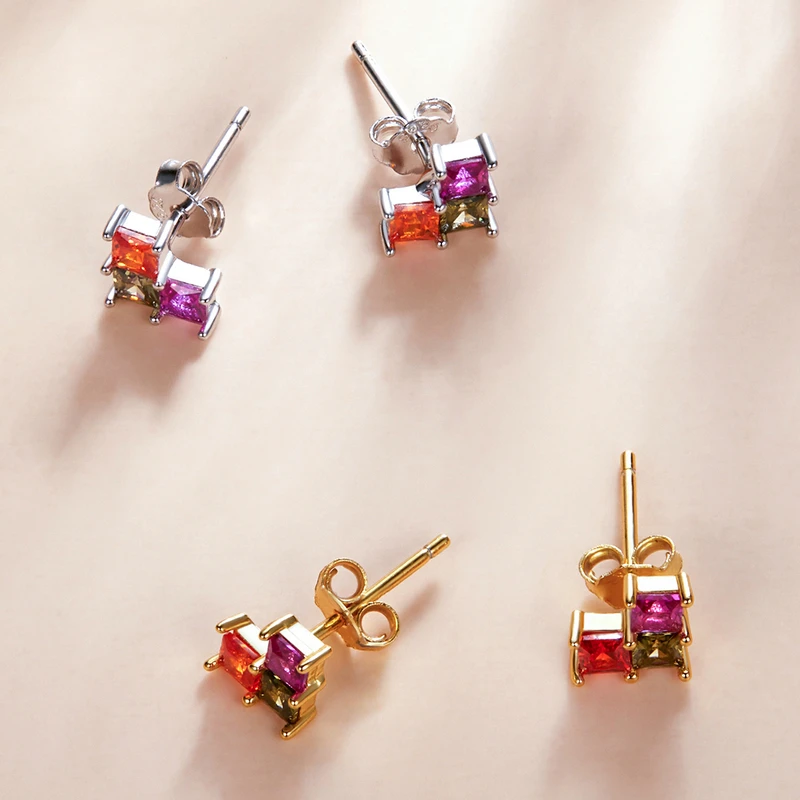 Женские свадебные серьги гвоздики WOSTU маленькие из 100% стерлингового серебра 925