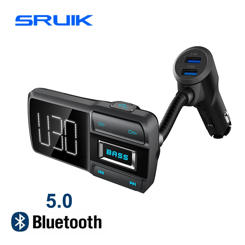 Bluetooth fm передатчик для автомобиля басовый усилитель модулятор 5 0 радио адаптер