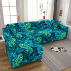 Чехол для углового дивана с тропическими листьями, эластичный чехол для дивана с цветочным рисунком, эластичные Чехлы для дивана в гостиной