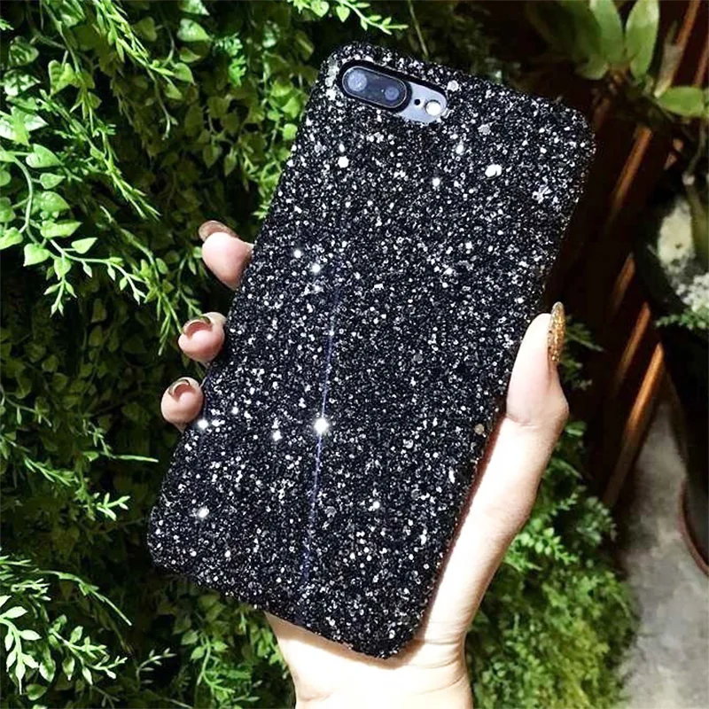 Чехол с блестками и роскошным рисунком для Apple iPhone 6 6s 8 7 Plus XR 10 X XS Max мягкий