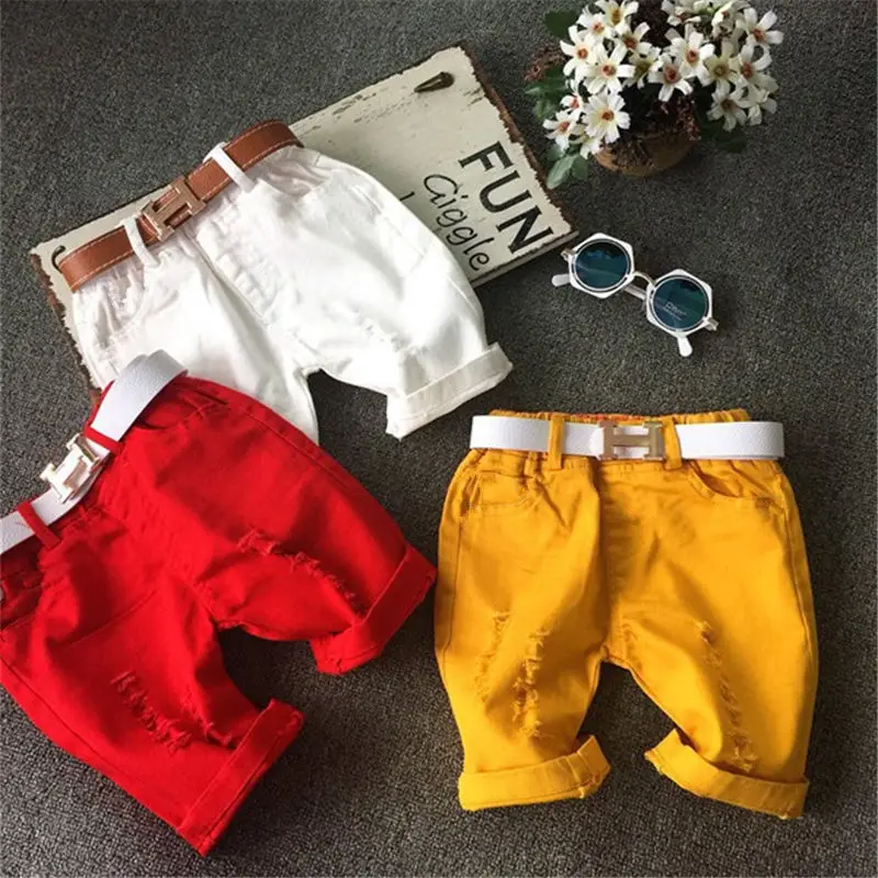 

New 2021 Summer Boys Hole Pants Baby Kids Baby Boys Casual Pure Color Trousers Children Boys Fashion Mosquito Proof Pants P24