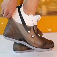 fashion slip on shoe covers men and women button closure pvc galoshes 2021 waterproof anti slip covers for shoes woman rainboots