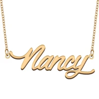 nancy name necklace for women stainless steel jewelry 18k gold plated nameplate pendant femme mother girlfriend gift