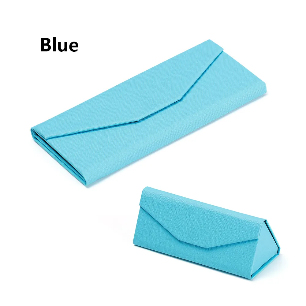 blue 1 шт. модный унисекс портативный складной треугольный футляр для очков бизнес Водонепроницаемый Чехол для очков черные защитные очки - Цвет: blue
