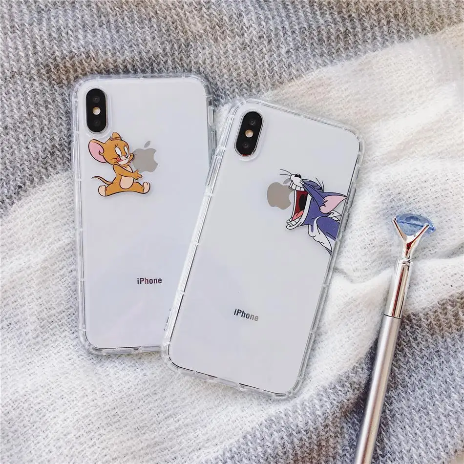 Забавный чехол с рисунком том Джерри для iPhone X, XR, Xs, Max, 8, 7, 6, 6s Plus, чехол, ультра тонкий, мягкий силиконовый чехол, чехол s, Coque