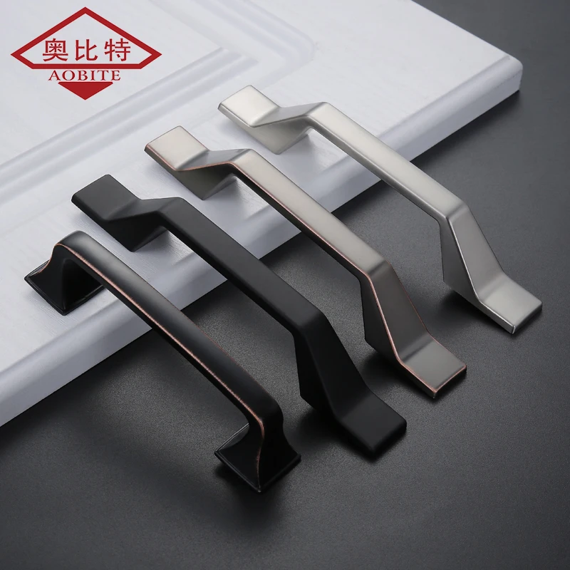 AOBT Европейский Стиль ручки шкафа однотонные Алюминий сплав Кухня шкаф для